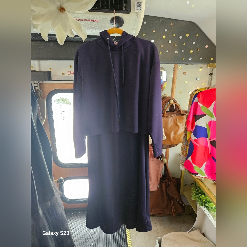 Elegant Navy Blue Women's 2 Piece Skirt Set